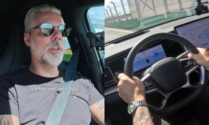 Filipe Bueno realiza test drive no BYD Sealion 7, o SUV que acelera de 0 a 100 km/h em apenas 4 segundos