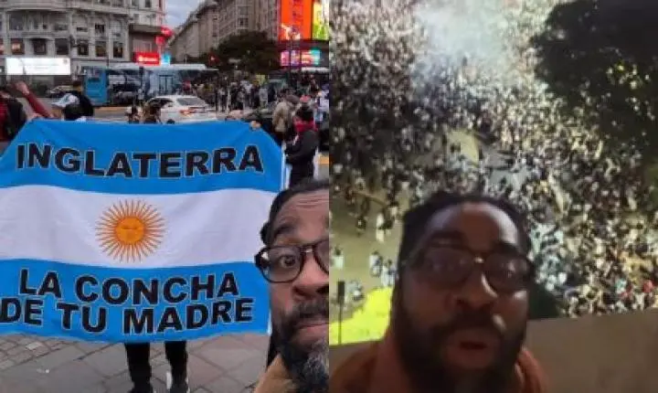 Em Buenos Aires, Lázaro Ramos registra festa após virada da Argentina contra Inglaterra