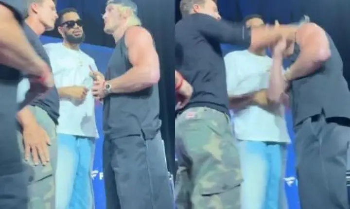 Encontro entre Tom Brady e Logan Paul termina em provocação com tapa; veja