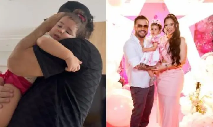 Filha de Victor Hugo, da dupla com Diego, comove em despedida antes de viagem do pai