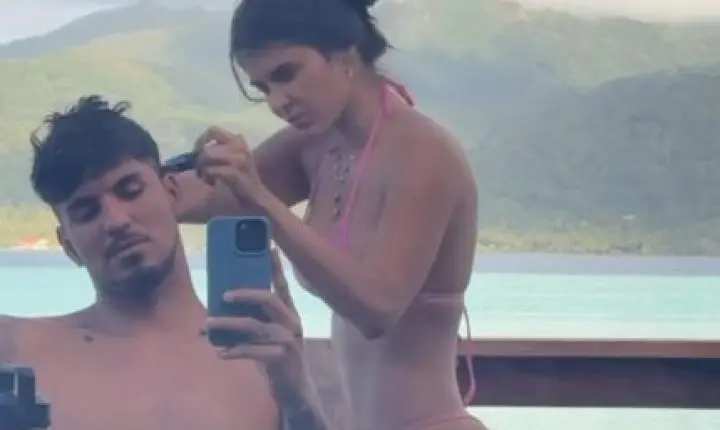 Gabriel Medina e Isabella Arantes aproveitam lua de mel na Polinésia Francesa