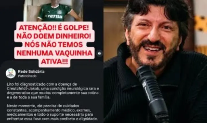 Golpistas usam doença do piloto Lito Sousa para enganar seguidores com falsa vaquinha