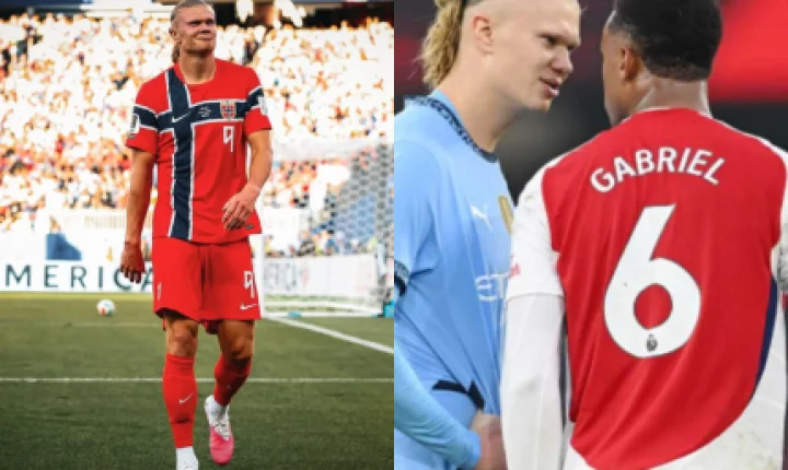 Haaland comenta rivalidade com Gabriel Magalhães e admite carinho pelo Brasil