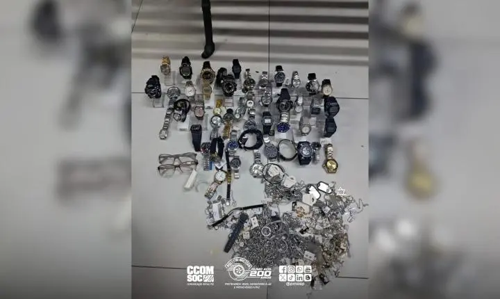 Homem é preso em flagrante dentro de relojoaria e PM recupera R$ 15 mil em produtos furtados em Bauru
