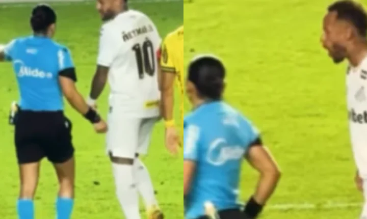 Leitura labial aponta Neymar xingando árbitra durante empate do Santos com o Mirassol; veja