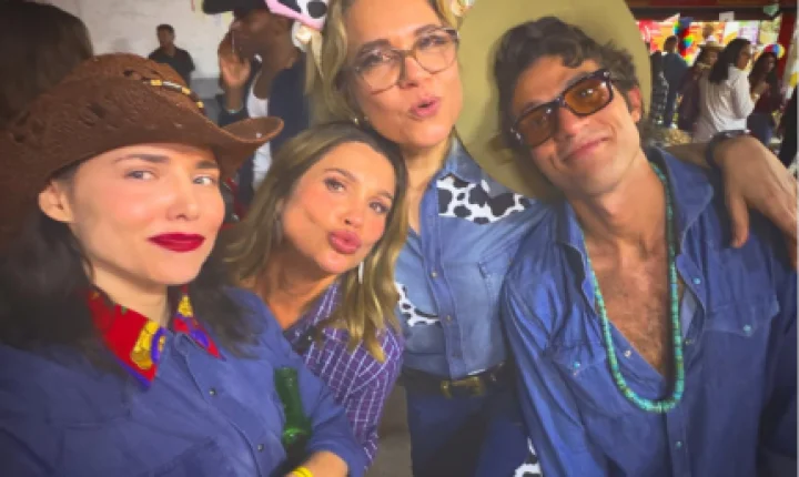 Leticia Colin celebra Festa Junina com o elenco de 