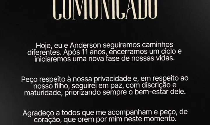 Manu Bahtidão anuncia fim do casamento de 11 anos com empresário: “seguirei em paz”