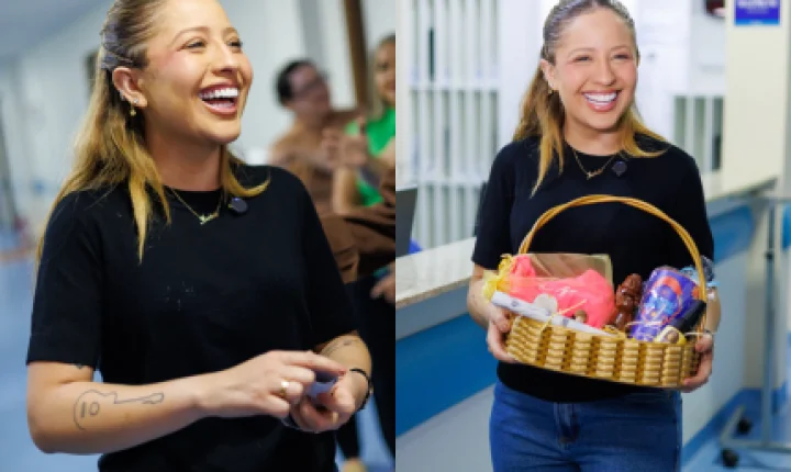 Mari Fernandez emociona pacientes e realiza doação ao Hospital Dom Tomás, em Petrolina
