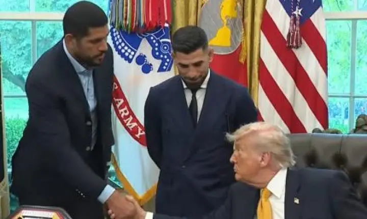 Alex Poatan, parceiro de Lívia Andrade, visita a Casa Branca e é elogiado por Trump