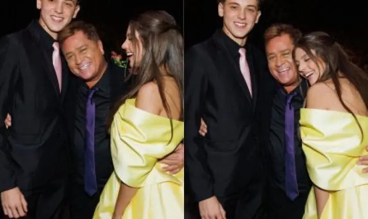 Neta mais velha de Leonardo apresenta o namorado ao cantor em sua festa de 15 anos