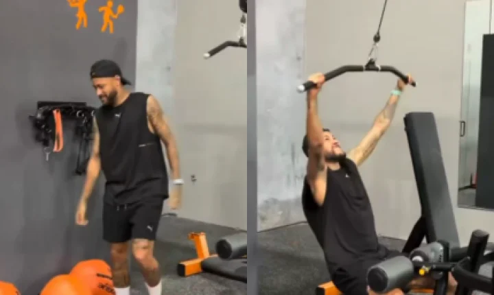 Neymar aparece treinando em academia antes de retorno ao Brasil