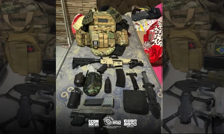 Operação Impacto prende indivíduo e apreende arsenal de armas e explosivos em Guarujá