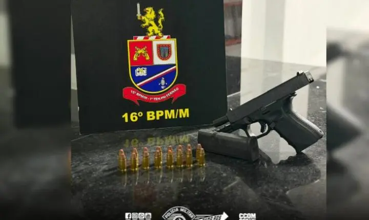 PM prende homem com pistola Glock durante patrulhamento na zona oeste da capital