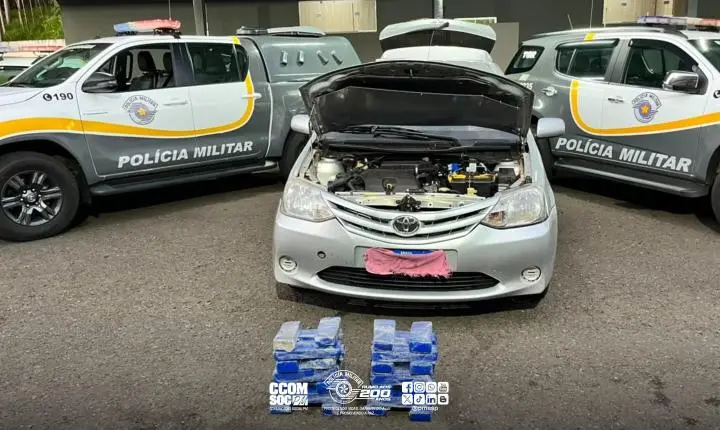 PM Rodoviária prende traficante com mais de 21kg de maconha escondidos em fundos falsos de veículo
