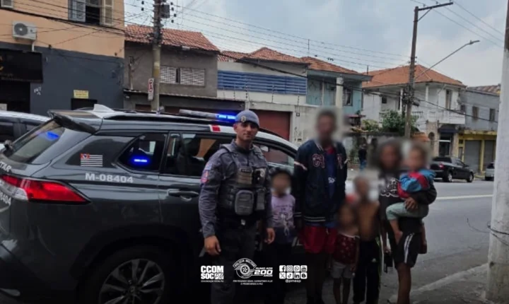 PMs ajudam família despejada com quatro crianças que estava na rua