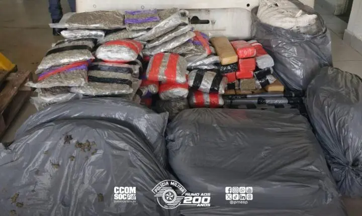 Polícia de SP apreende 184 kg de drogas e recupera carro roubado em Euclides da Cunha Paulista