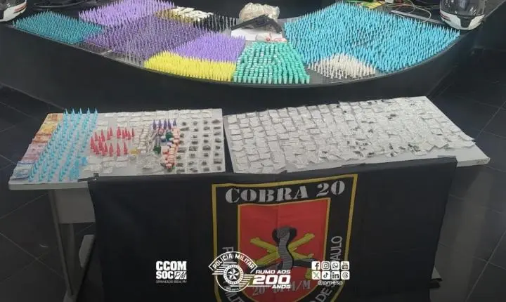 Polícia Militar apreende grande quantidade de drogas e arma em Barueri