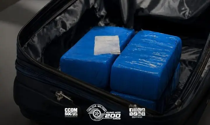 Polícia Militar apreende mais de 4 quilos de cocaína no Terminal Rodoviário Tietê