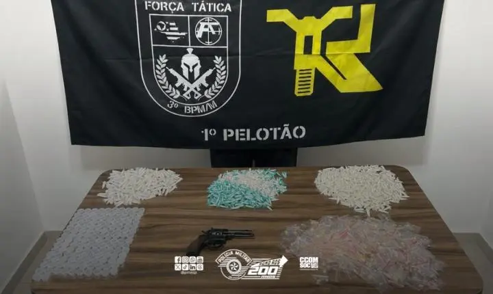 Polícia Militar apreende mais de sete quilos de entorpecentes e arma de fogo em operação na capital