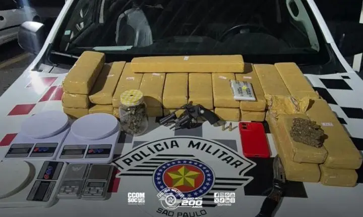 Polícia Militar detém indivíduo por tráfico de drogas e posse ilegal de arma em Pindamonhangaba