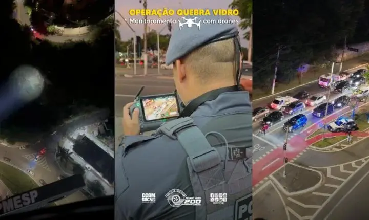Polícia Militar de São Paulo realiza prisão com apoio inédito de helicópteros noturnos contra furtos