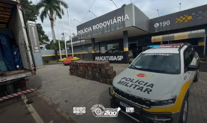 Polícia Rodoviária apreende quase 2 toneladas de maconha em carga de colchões em Penápolis