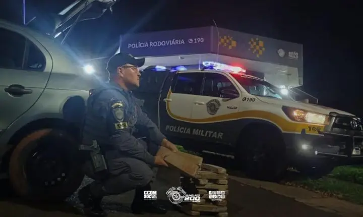 Polícia Militar Rodoviária apreende cerca de 15 quilos de maconha em pedágio de Palmital