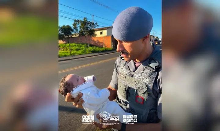 Policiais militares salvam bebê de 29 dias engasgada com leite materno em Piracicaba