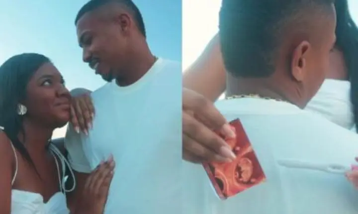 Raquel Brito anuncia gravidez e Davi Brito reage: “Você disse que eu seria o primeiro!”