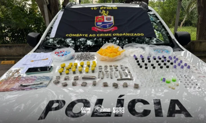 Tráfico no Campo Limpo: PM prende dupla com sete tipos de droga
