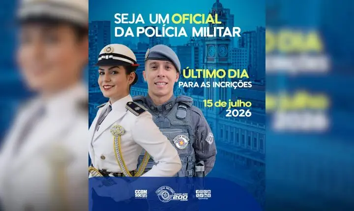 Últimos dias: inscrições para o concurso de Cadete da Polícia Militar terminam nesta quarta-feira (15)
