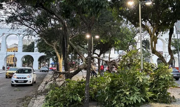 Ventania no Rio de Janeiro causa apagão e paralisa transporte público