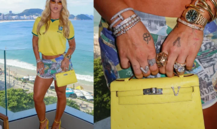 Virginia Fonseca exibe look com bolsa de luxo para amistoso do Brasil